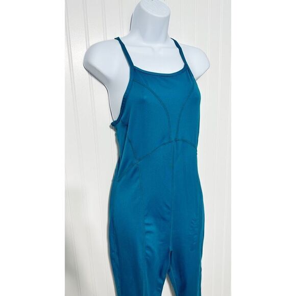 Free People Womens Movement Ashford Side To Side Performance Jumpsuit Blue Large - Picture 5 of 16